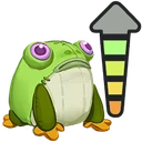 巨大なフロッグバートのぬいぐるみ